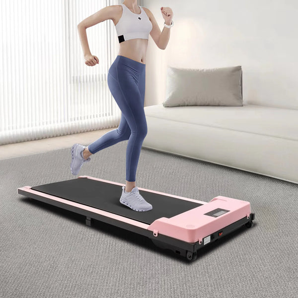 1-6km/h Motorized Treadmill Electric Portable Treadmill Flat Slim Device with Remote Control and LED Display for Home Office Gym