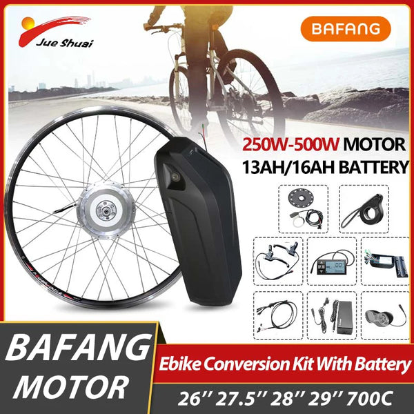 48V 500W Bafang Motor Wheel Ebike Kit Conversion with 13AH/16AH Hailong Battery 40KM/H Electric Bike Front Drive