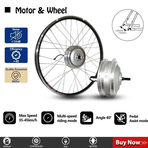 48V 500W Bafang Motor Wheel Ebike Kit Conversion with 13AH/16AH Hailong Battery 40KM/H Electric Bike Front Drive