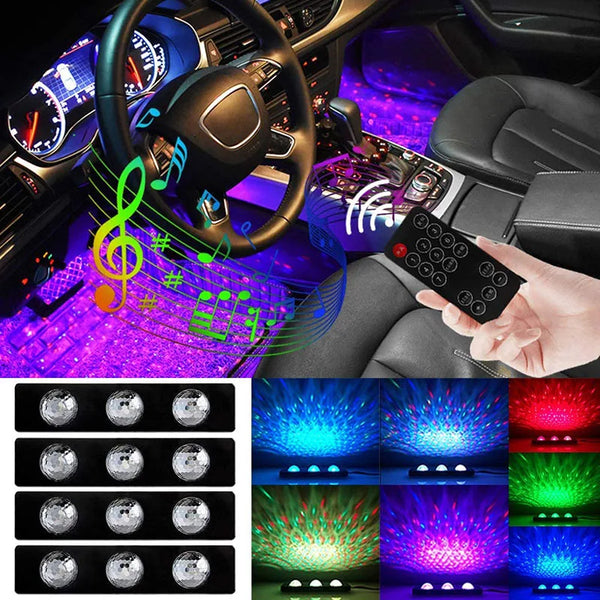 Car Interior Atmosphere Floor Mate  with USB RGB LED Starlight